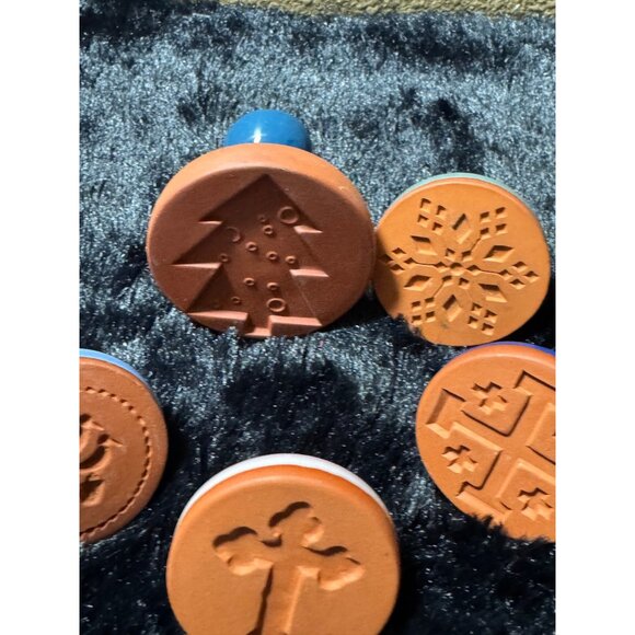 Rycraft Ceramic Cookie Stamps With Assorted Holiday Designs Set Of 5 - Picture 6 of 7